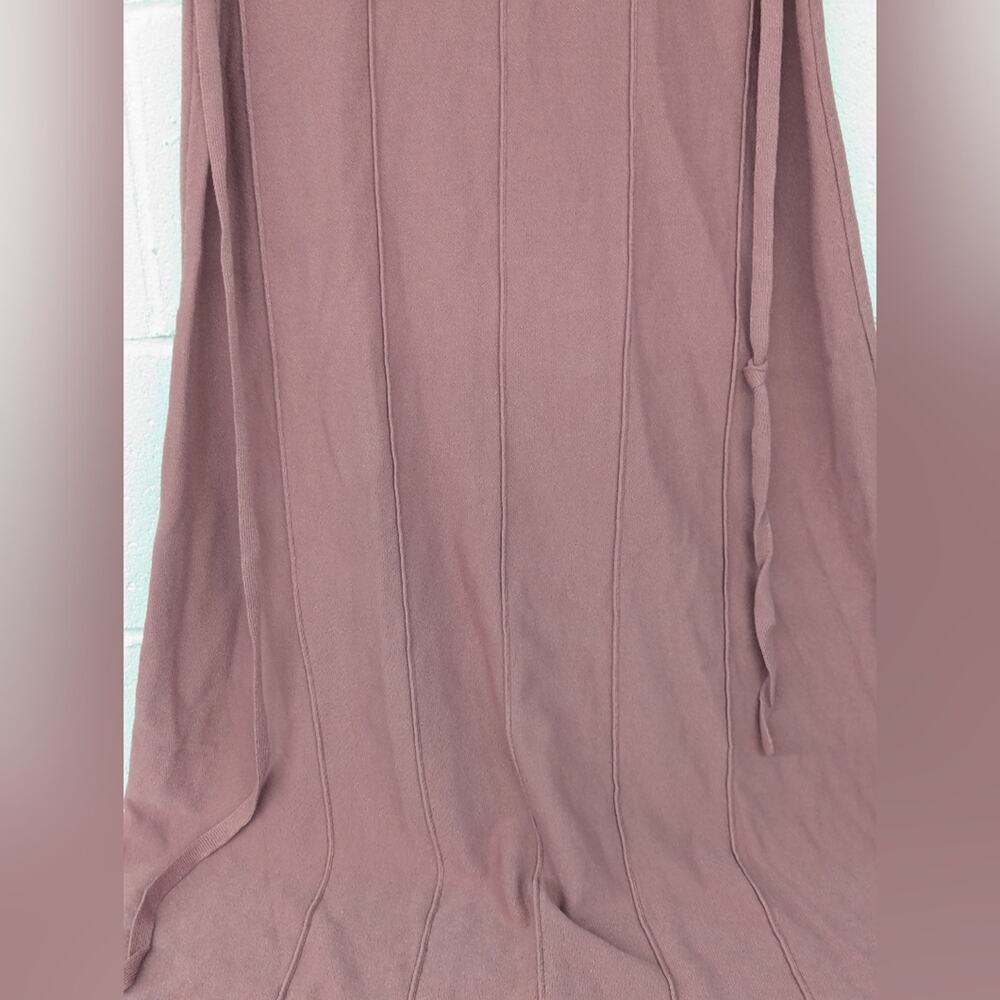 RTR sz Xs Adam Lippes Collective Knit Collar Dress sweater belted dusty pink - Picture 6 of 9
